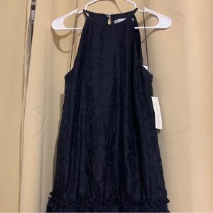 Maggy London Womens Navy Blue Tonal Floral Halter Dress Size 2